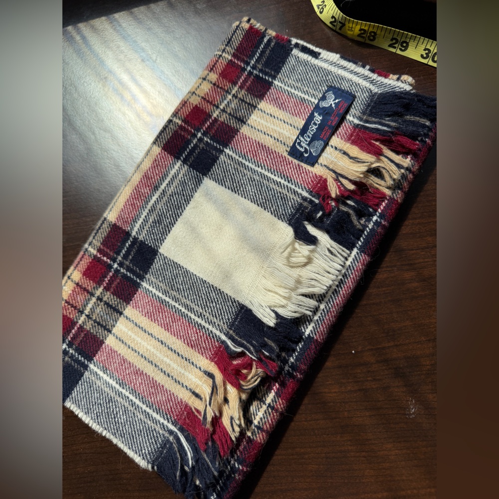Vintage GlenScot Plaid Wool Scarf
